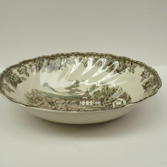 Johnson Bros. England The FRIENDLY VILLAGE Village Green 9 In Oval Serving Bowl - Picture 2 of 5
